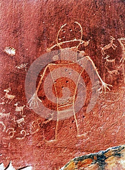 Native American Indian Fremont Petroglyphs Capital Reef National Park photo