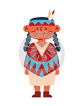 native american indian girl illustration