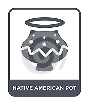 native american pot icon in trendy design style. native american pot icon isolated on white background. native american pot vector