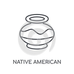 Native American Pot linear icon. Modern outline Native American