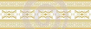 Native American vector gold seamless pattern.
