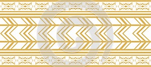 Native American vector gold seamless pattern. Endless Aztec, Maya, Inca ornament.