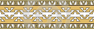 Native American vector gold seamless pattern.