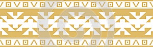Native American vector gold seamless pattern.