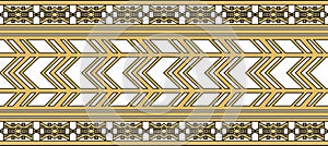 Native American vector gold seamless pattern.