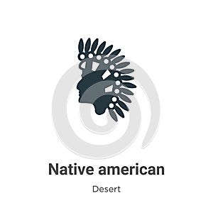 Native american vector icon on white background. Flat vector native american icon symbol sign from modern wild west collection for