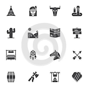 Native American vector icons set