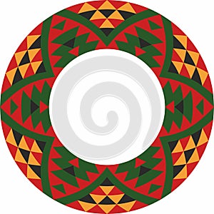 Native American vector round colored pattern