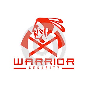 Native American Warrior Security Mascot