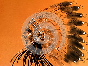 Native american whit eagle