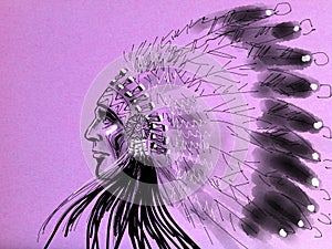 Native american whit eagle