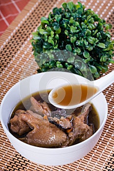 Native chicken with sibut or Chinese four herbs soup