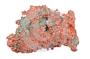 Native Copper From Above Over White Background