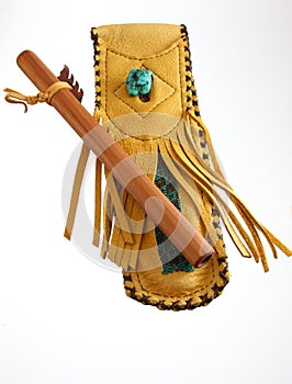 Native flute with pouch