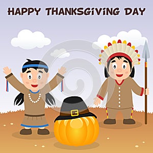 Native Happy Thanksgiving Day Card