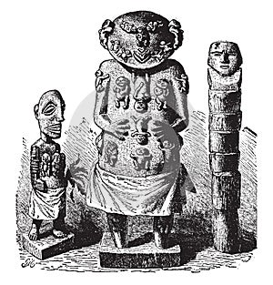 Native Idols, vintage illustration