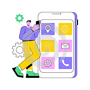 Native mobile app abstract concept vector illustration.