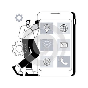 Native mobile app abstract concept vector illustration.
