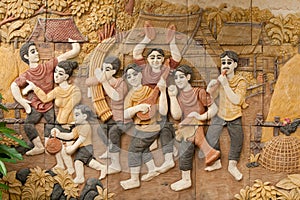 Native molding art on wall