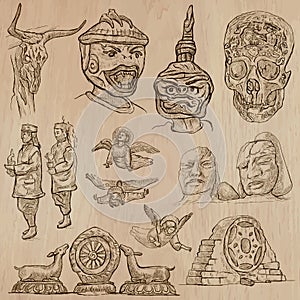 Native and old art pack - hand drawn vectors