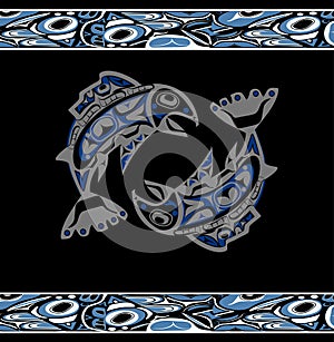 Native salmon Vector