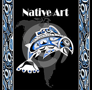 Native salmon Vector