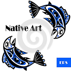 Native salmon Vector