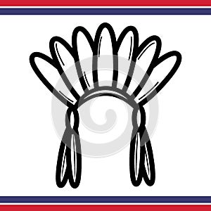 Nativeamericanheaddress. Vector illustration decorative design