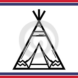 Nativeamericantepeetent. Vector illustration decorative design