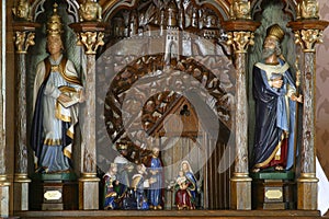 Nativity, Adoration of the Magi, the main altar in the church of St. Catherine of Alexandria in Stubicke Toplice, Croatia