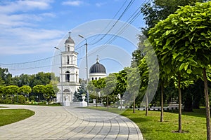 Nativity Cathedral Orthodox church in Chisinau, Moldova. Copy space.