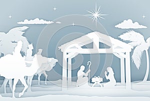 Nativity Christmas Scene Papercraft Style