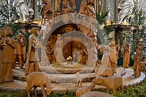 Nativity Christmas scene on vault of Welf Dynasty, lightened Native Scene