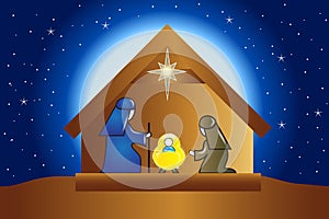 Nativity Jesus birth family night scene