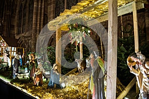 Nativity manger scene in Notre-Dame Cathedral