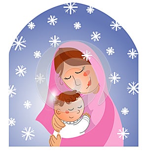 Nativity: Mary and baby Jesus