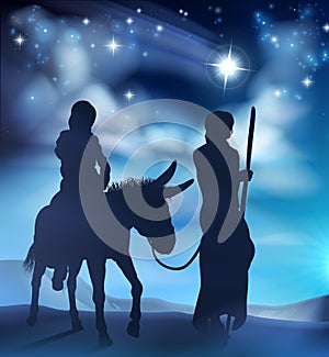 Nativity Mary and Joseph Christmas Illustration