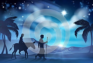 Nativity Mary and Joseph Christmas Illustration