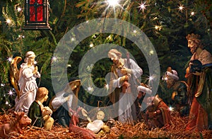Nativity Scene. Adoration of the Magi. photo