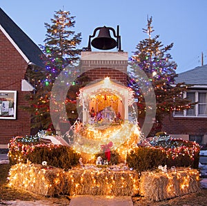 Nativity Scene at Catholic Church