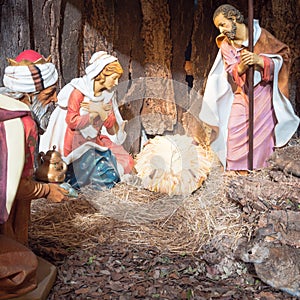 Nativity scene before christmas