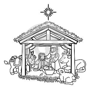 Nativity Scene Christmas Cartoon