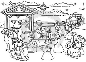 Nativity Scene Christmas Cartoon