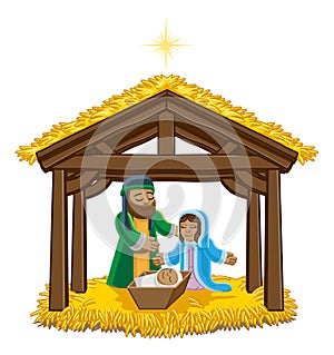 Nativity Scene Christmas Cartoon