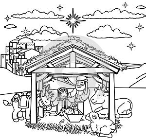 Nativity Scene Christmas Cartoon