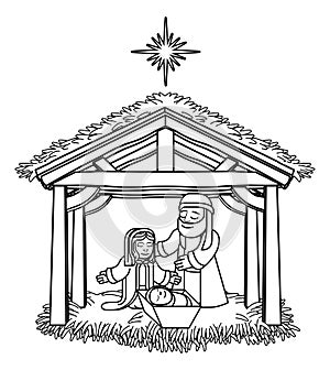 Nativity Scene Christmas Cartoon