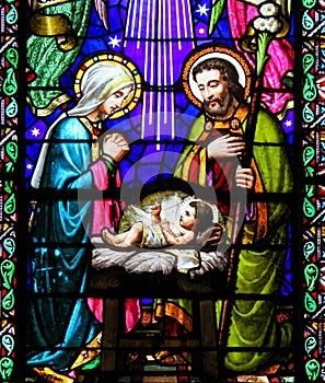 Nativity Scene at Christmas in Montserrat Abbey
