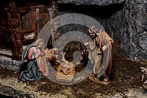 Nativity scene at christmas time