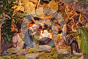 Nativity scene at christmas time