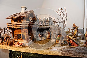 Nativity scene at christmas time